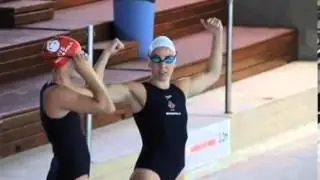 Olympic Athlete WaterPolo Jane Moran Flexing