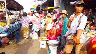 Morning Walk Around At Prek Phnov Village Food -Natural Living In Cambodian Market