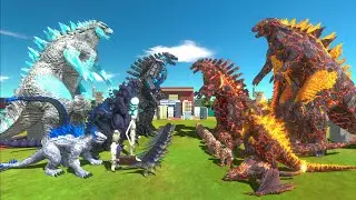 Evolution of Godzilla 2014 Ice Frostbite VS Fire Lava Itself - Animal Revolt Battle Simulator