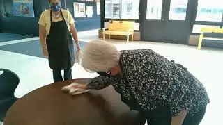 Washing and Sanitizing Lunchroom Tables