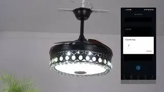 Display video for the black 42-inch RGB Bluetooth invisible fan light/DS-FH45
