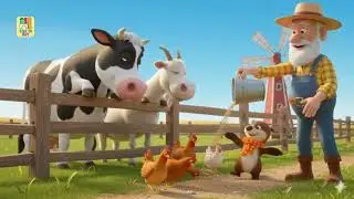Sing along with Old MacDonald 🚜🐮 and his happy farm animals! 🐷🐔🐮