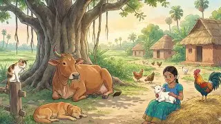 Relax with Farm Animals 🌿 | Peaceful Indian Village Life | Ghibli-Inspired | MINMINI STORY