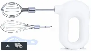 MINI Household Cordless Electric Hand Mixer USB Rechargable Handheld Egg Beater with 2