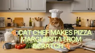 🍕 Cat Chef Makes Pizza Margherita from Scratch 🍕