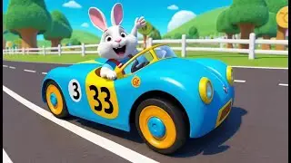 Racer Rabbit Wins the Car Race 🐇🏎️, 3D Animated Nursery Rhyme, Fun Learning Song for Kids