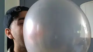 Blowing big bubblegum bubbles (5 pieces of gum)