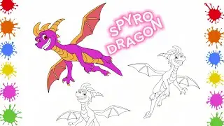 Dragon Coloring Page | Spyro Dragon | Drawing and Coloring Tutorial