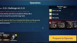 [Challenge mode] 3-15 Rihno stage 3 star clear | Counter side