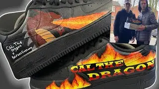 I Surprised Cal The Dragon with Customised Shoes🐉👟 Custom Airforce 1 xBelfastCustoms #customshoes