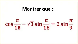 Montrer une égalité trigonométrique - 1ère BAC S EX SM