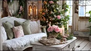Shabby Chic Vintage Holiday Decorating Ideas with Soft, Romantic Details!