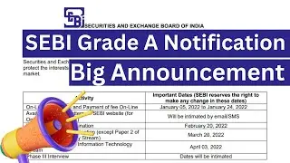 SEBI Grade A 2023 Notification | 150+ Vacancy - Big Announcement #sebi