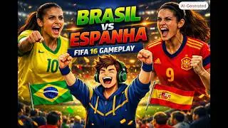 Brasil vs Espanha - Fifa 16 Gameplay Futebol Feminino [ PS3 ]