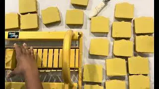 Satisfying Soap Cutting Sounds | Kojic Acid + Green Tea Soap Loaf