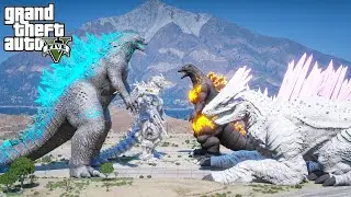 Godzilla, Kiryu Godzilla vs Titanus Shimo, Burning Godzilla - The last Battle ( GTA V Mods )