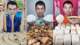 Mukbang Foodie Meat 🍖🥓 Pork Chicken 🍗 Noodles 🍜 with Chinese food #cooking #noodles #yummy #pork 
