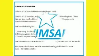 SWIMSAFE- Swimming Pool Filtration Systems