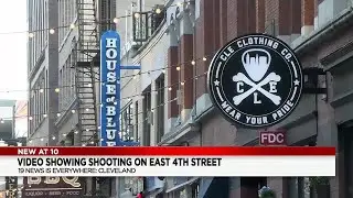 Social media video shows shooting outside East 4th Street business, police say one person grazed