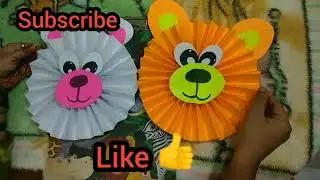 cute lion from colourful papers ll how to make paper lion face l Activity for kids