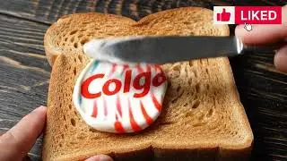 Spreading brand logos on crispy toast ASMR | 😍 Strangely satisfying food (4K, no talking)