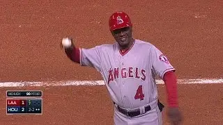 First-base coach Griffin makes a nice grab