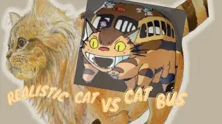 How To Draw Realistic Cat Vs Cat Bus(My Neighbour Totoro)|ネコバスNekobasu#yendraws