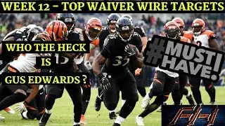 2018 Fantasy Football Advice  - Week 12 Top Waiver Wire Targets - Players To Target