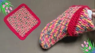 Easy crochet granny square slippers | woolen socks crochet for women | winter shoes design # moja