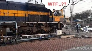LUCKY ESCAPE: Almost HIT by a TRAIN at a Level crossing , Indian Railways
