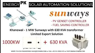 Sunways PV Genset Controller Pakistan - Khanewal - 1 MW Sunways with 630 KVA Transformer