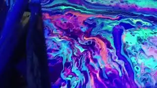 Today's painting under regular light and under black light #StonerArt