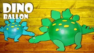 Ballon Dinosaurier basteln Spielzeug Deko für Geburtstag Party - balloon dinosaur DIY paper [4K]