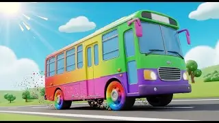 The Rainbow Bus Adventure 🌈🚌 | Fun Travel & Learning Song for Kids | Nursery Rhymes for Children