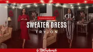 Fashion Nova Sweater Dress Try-On | Winter Maxi Dresses