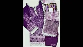 3pc stitched Arabic lawn original brand suit
