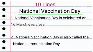 10 Lines on National Vaccination Day|| 10 Lines Essay / Speech/ on National Vaccination Day