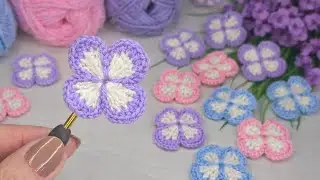 Crochet Wonderful and Easy Small Motif Flower Making💜#crochet #knitting #diy #flower 