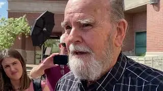 Larry Woodcock speaks with reporters following bombshells revelations in Lori Vallow Daybell trial