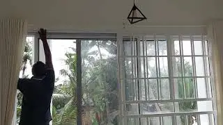 Algeria Aluminium Sliding Glass window with sliding grill  installation