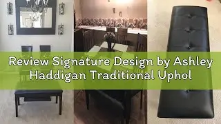 Review Signature Design by Ashley Haddigan Traditional Upholstered Dining Room Bench, Dark Brown