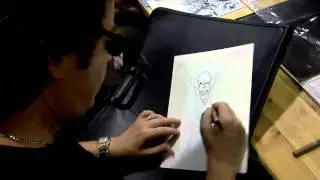 LFCC 2014 - Paul Gulacy sketching Hugo Strange as Batman 5/1.
