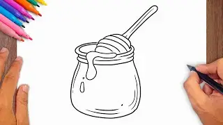 How to draw Bee Honey Pot - Bee Honey Pot Drawing Ideas