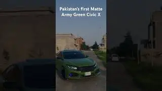 Pakistan&rsquo;s first Matte Army Green Honda Civic X #autoaddict #wrapstyle #automotive #carwrap