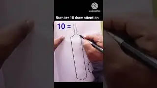 How to draw using number 10 to cricket Bat Ball | Number drawing easy step by step #drawing #art