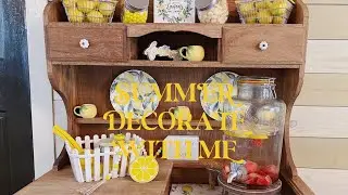 EARLY SUMMER // PT 2 KITCHEN LEMONADE STAND/TREAT BAR 🍋 //DECORATE W/ME