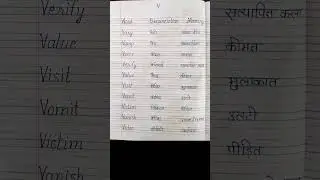 (Letter V)A to Z Letter to Increase English Dictionary of Children #shorts #ytstudio#english#words