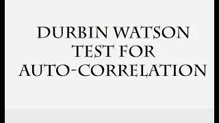 Durbin Watson Test for auto correlation by hand and in R