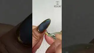 ROSALIND Glitery Lake Cat Eye Gold Chrome Nail🌊✨ #rosalind #nailart #naildesign #easynailart #shorts