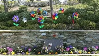 Kobe Bryant and Gianna laid to rest side-by-side at grave with Lakers-themed flowers